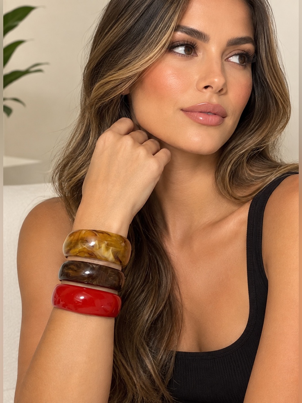 Zara bracelets Trio in Amber, Brown & Red